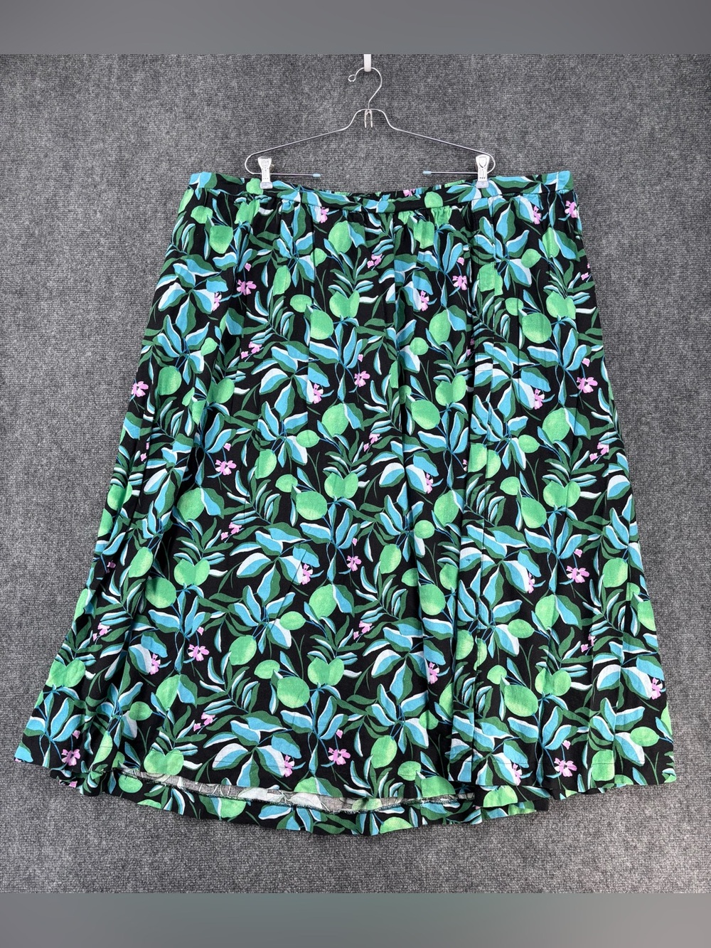 Ava & Viv Linen Blend Colorful Botanical Print Maxi Skirt Women’s Plus 4X